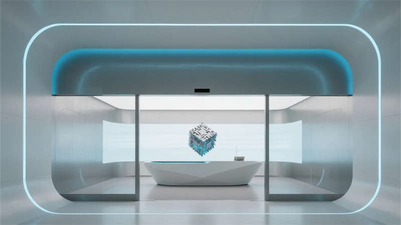 創(chuàng)新科技抽象表達，簡約光影空間融合, 合肥半導體企業(yè)展廳裝修設計